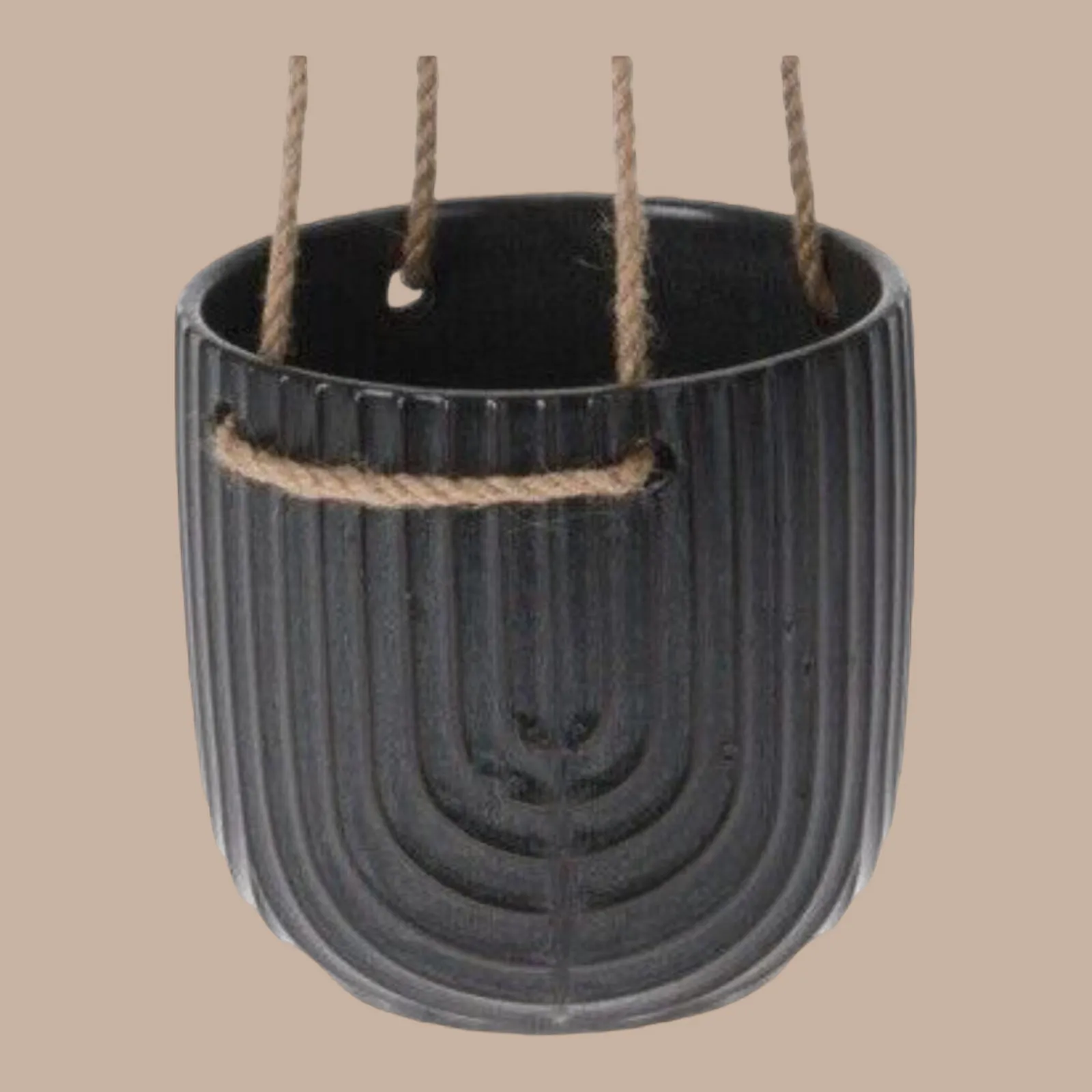 Hanging Flower Pot Green Rippled 60cm Hanging Planter
