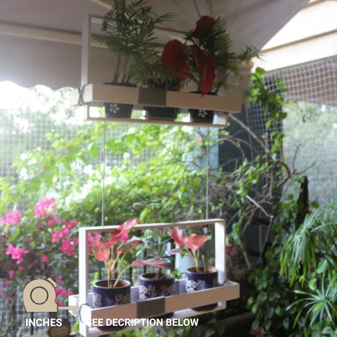 Hanging Planter  - Double Frame Planter Stand - For Small Indoor and Outdoor Fancy Pots