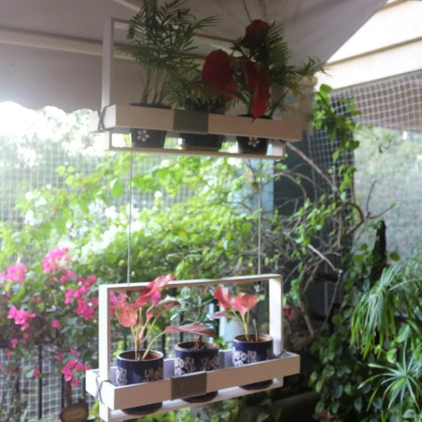 Hanging Planter  - Double Frame Planter Stand - For Small Indoor and Outdoor Fancy Pots