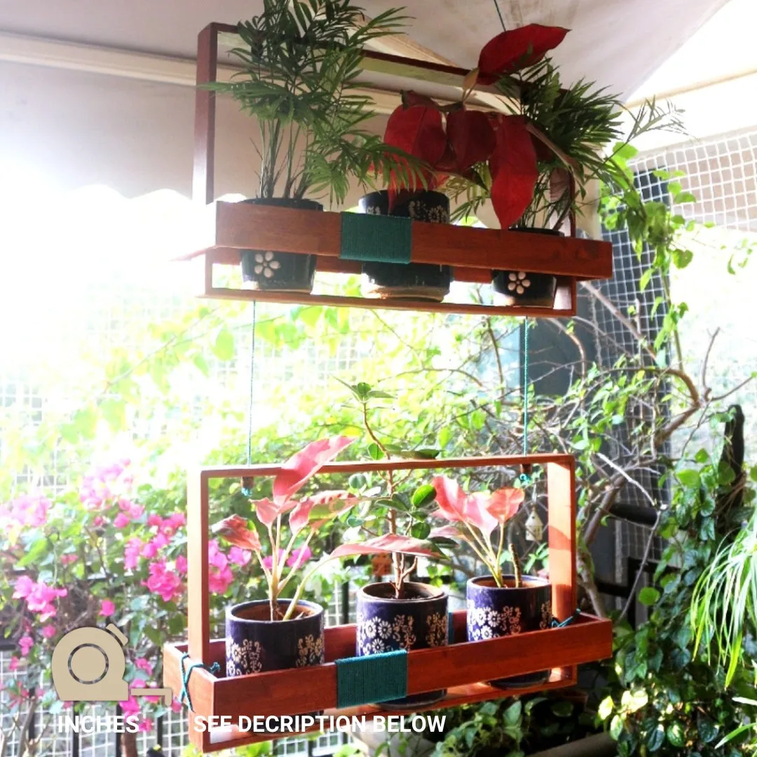 Hanging Planter  - Double Frame Planter Stand - For Small Indoor and Outdoor Fancy Pots