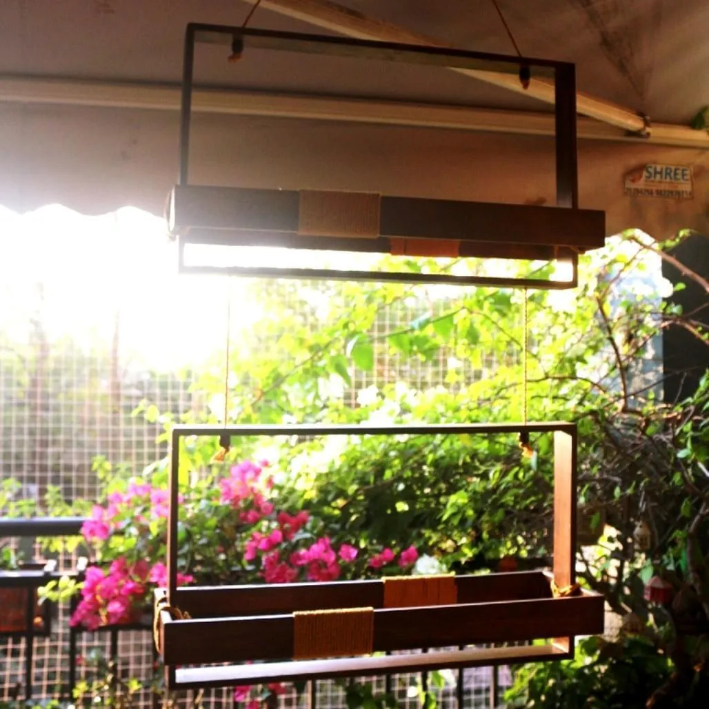 Hanging Planter  - Double Frame Planter Stand - For Small Indoor and Outdoor Fancy Pots