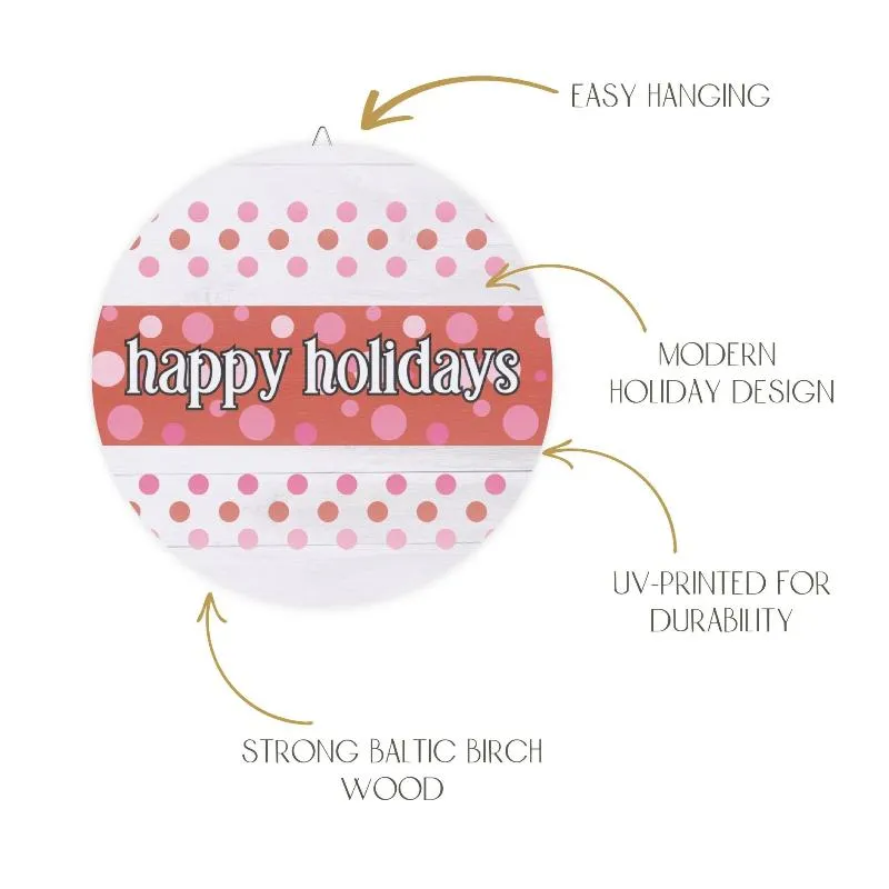 Happy Holidays Sign - Festive Wood Holiday Decor for Your Home