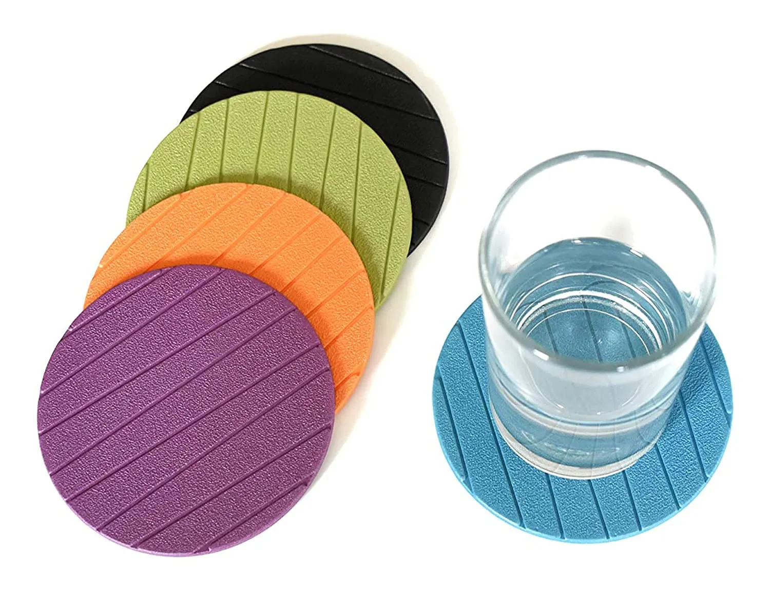 Heart Home Soft EVA Foam Set of 12 Pcs Non Slip Heat Insulation Coasters for Tea Coffee Cups Mugs Beer Cans Bar Glass (Green)-HS_38_HEARTH21363, Standard