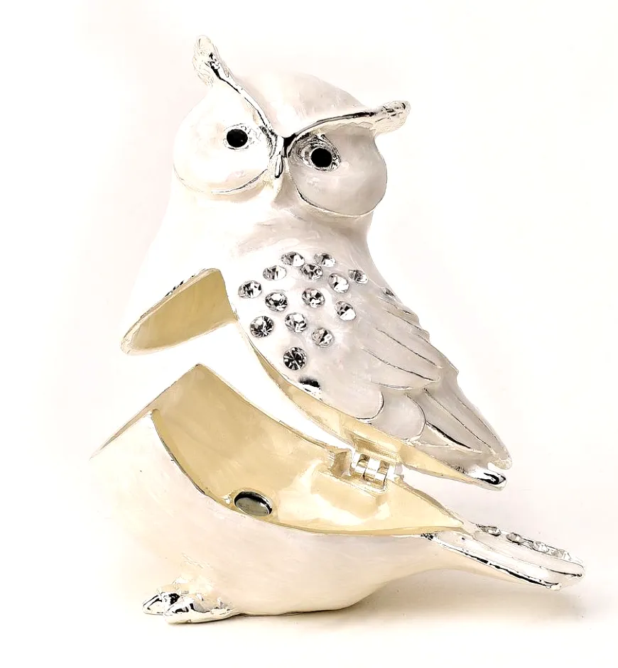Juliana Trinket Box Crystal effect - White Owl