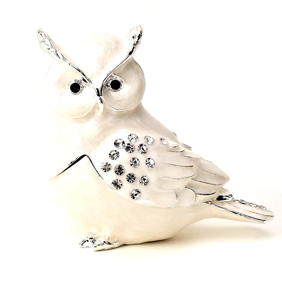 Juliana Trinket Box Crystal effect - White Owl