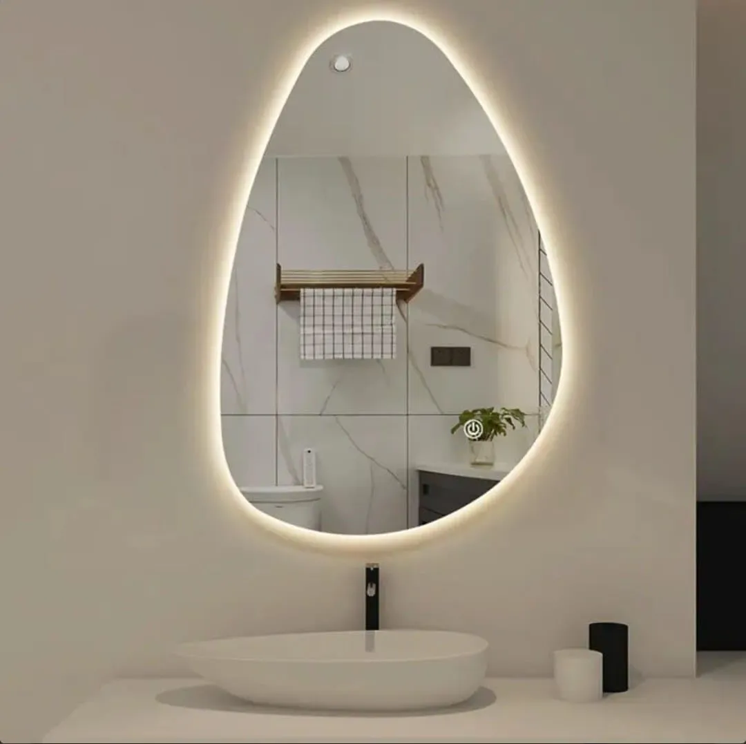 MAISSON Bathroom LED Mirror with Touch Sensor, 3 Light Effects, Glass, Oval LED-M-82 (18 x 30 Inch)