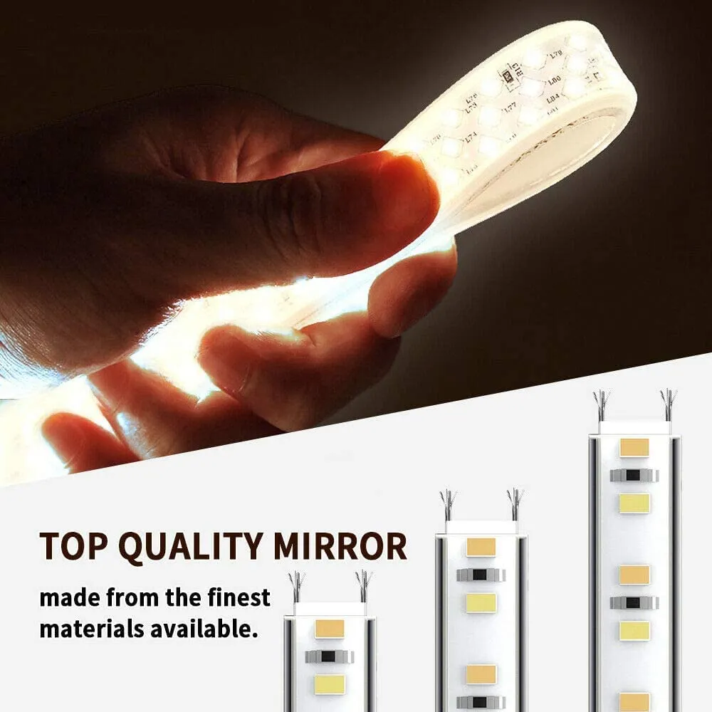 MAISSON Bathroom LED Mirror with Touch Sensor, 3 Light Effects, Glass, Oval LED-M-82 (18 x 30 Inch)