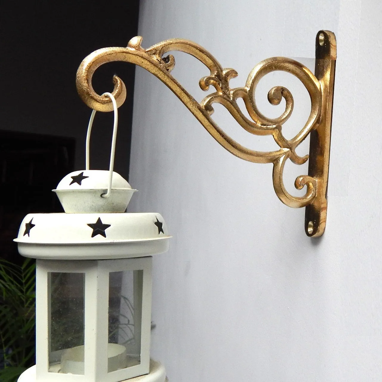 Metal Wall Hook Hanging Plant Bracket, Gold