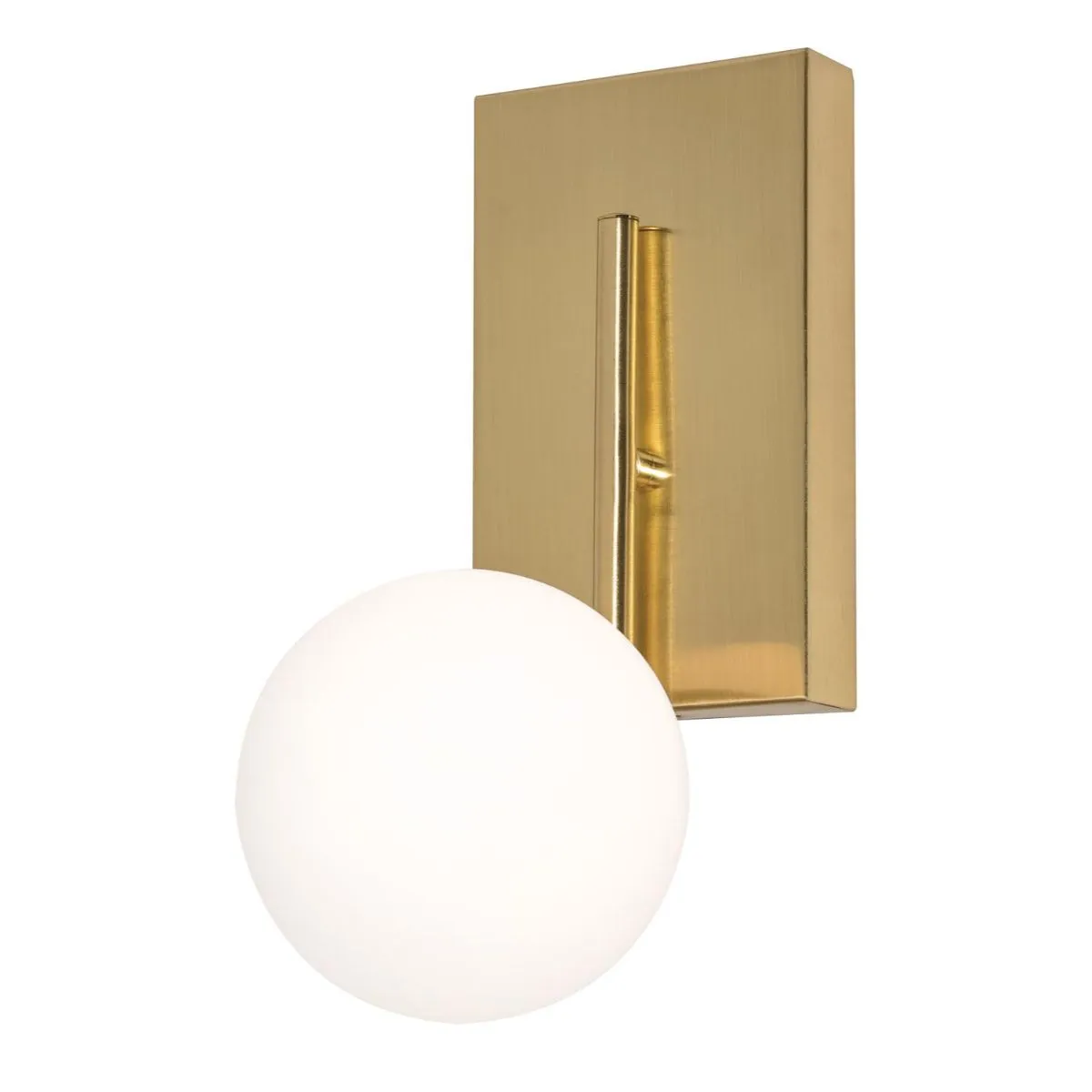 Metropolitan 12 in. LED Bath Sconce Satin Brass Finish White Shade