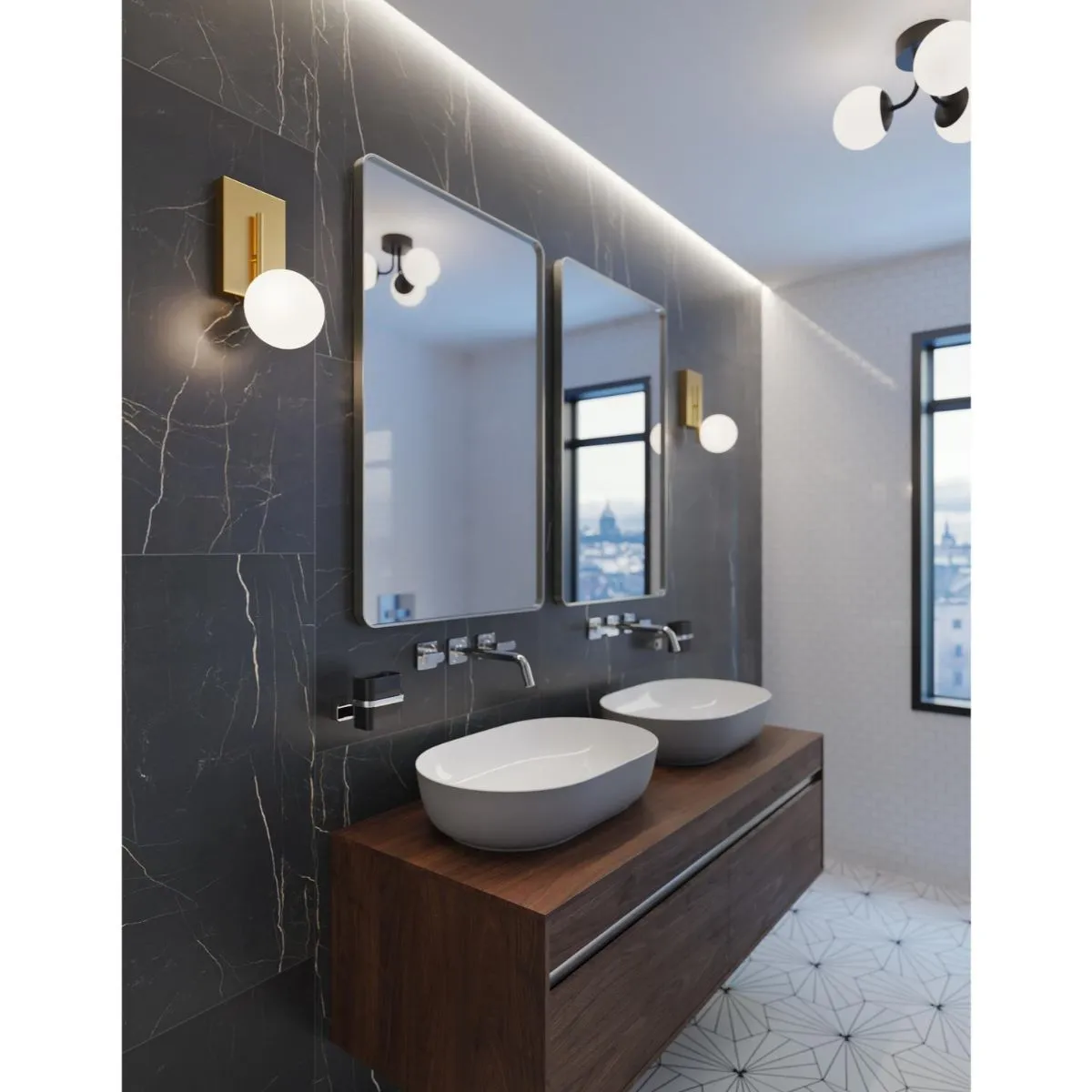 Metropolitan 12 in. LED Bath Sconce Satin Brass Finish White Shade