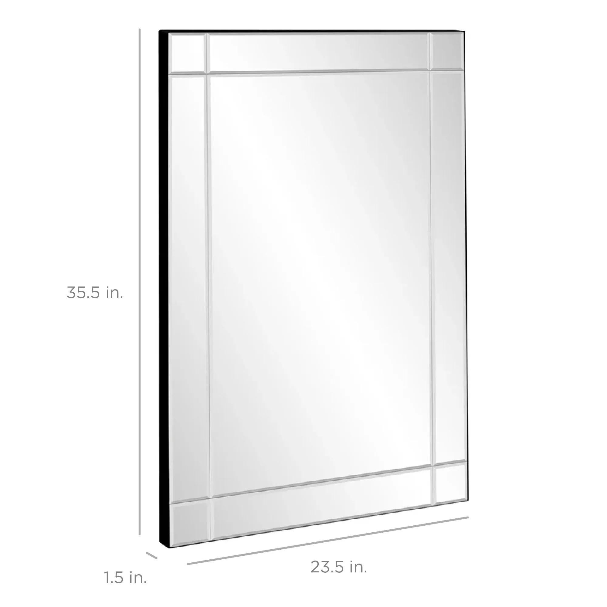 Modern Decorative Rectangular Frameless Wall Mirror - 36x24in