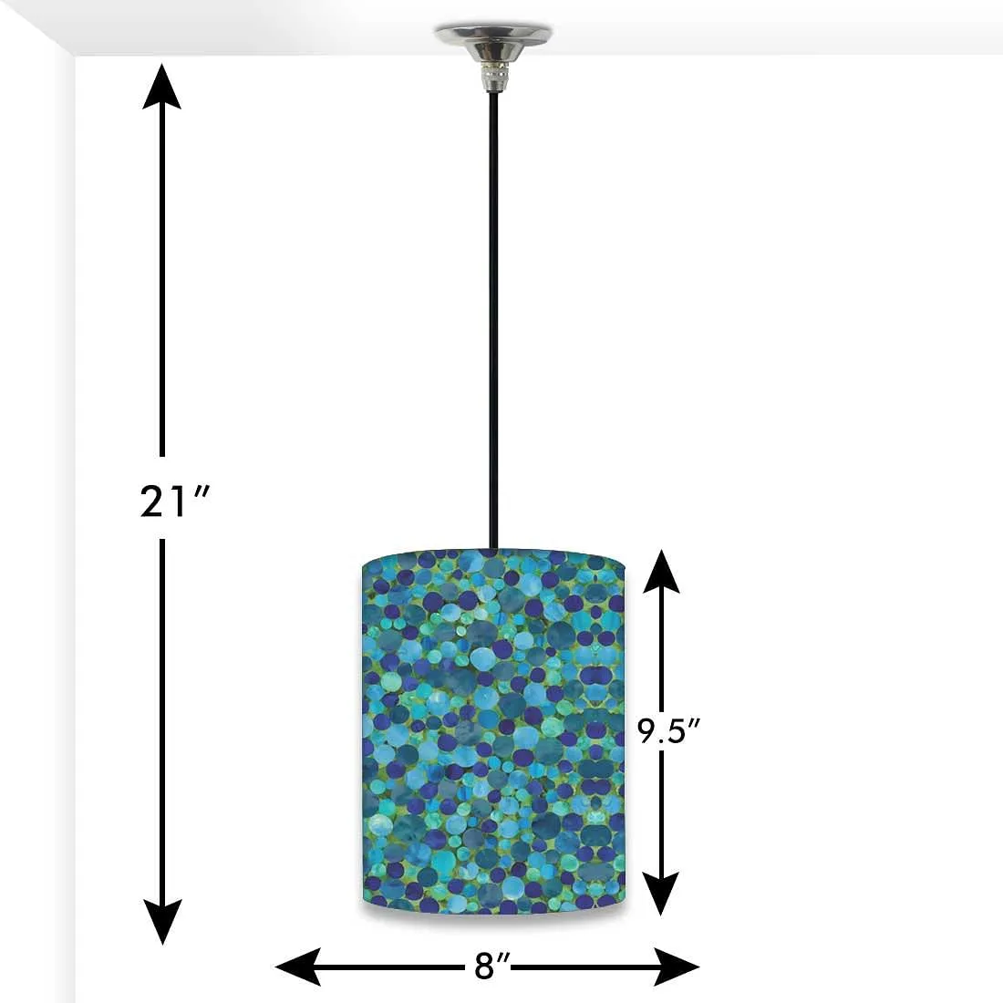 Modern Outdoor Pendant Lamp - Blue Marble Dots