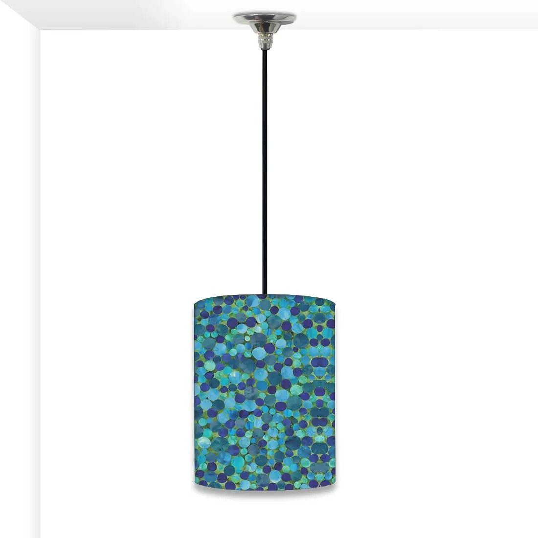 Modern Outdoor Pendant Lamp - Blue Marble Dots