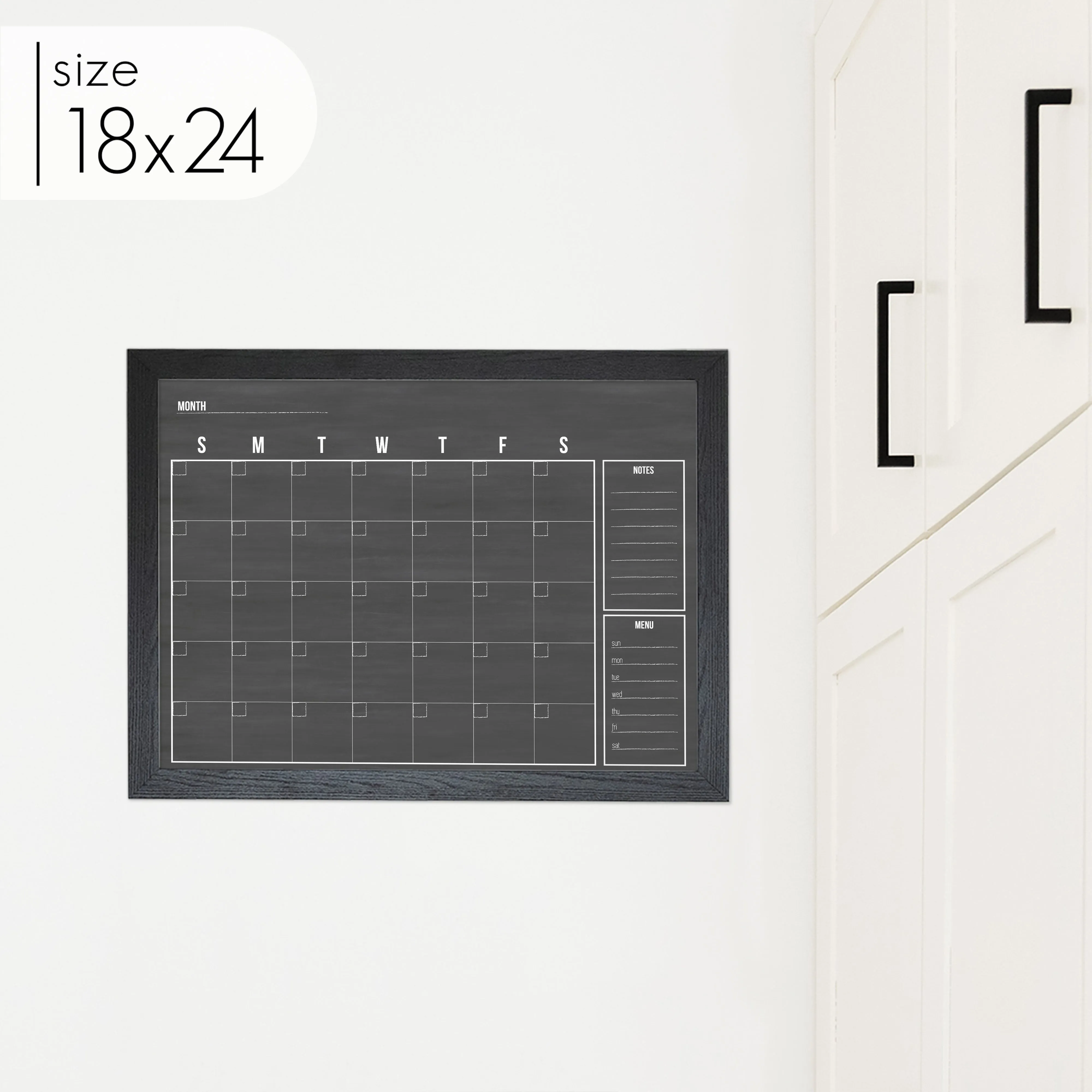 Monthly Framed Chalkboard Calendar   2 sections | Horizontal Dwyer