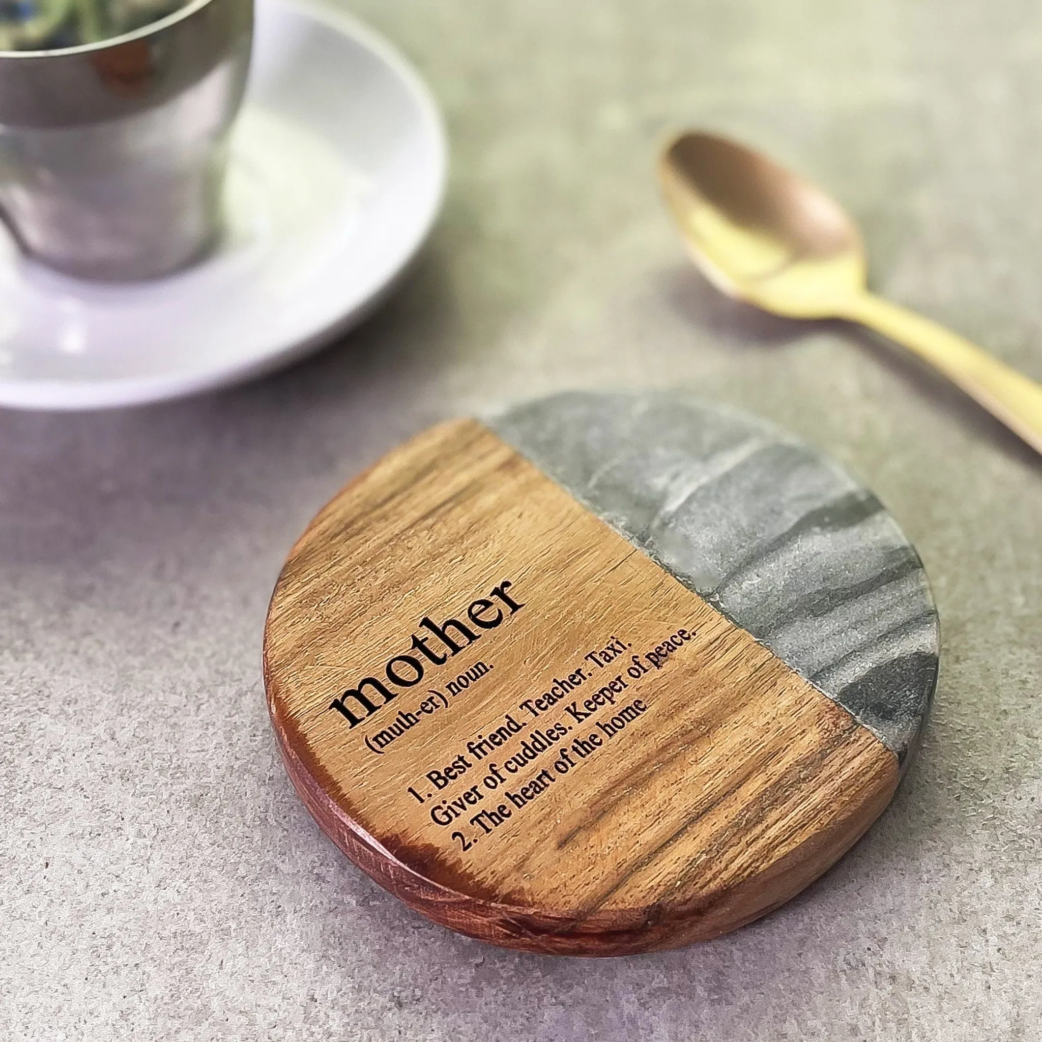 Mother Definition Marble Coaster (Inc Gift Box) | Gift for Mum | Best Mum | Mothers Day Gift | Gifts for Her | Prosecco Coaster | Tea | Wine