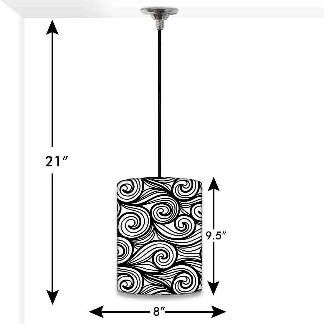 New Modern Hanging Pendant Lamp - Waves Pattern Black