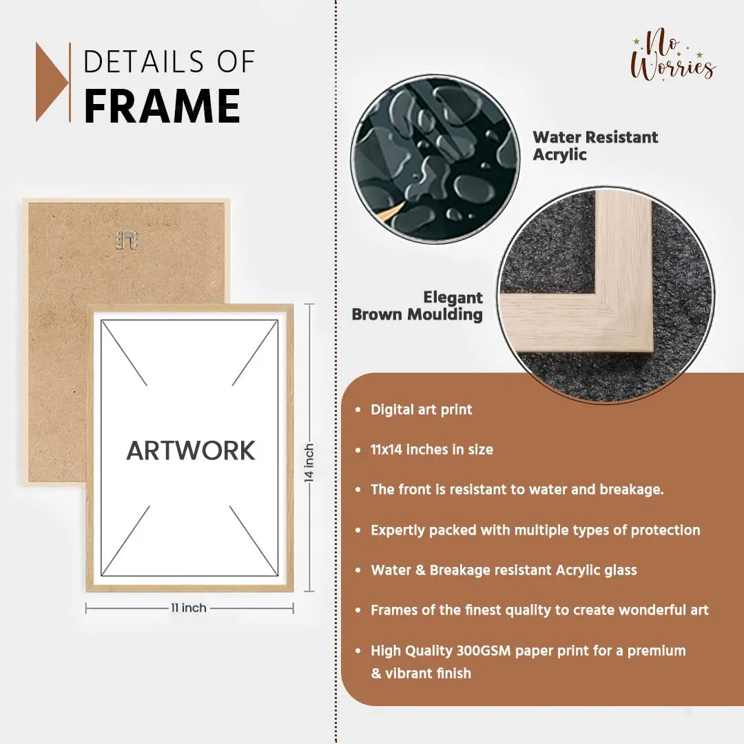 NoWorries Modern Art floral Wall Decor Framed Paintings for Living Room - Framed Wall Posters/Paintings with Frame - Painting Wall Decoration, Set of 3 (10x13 inches)
