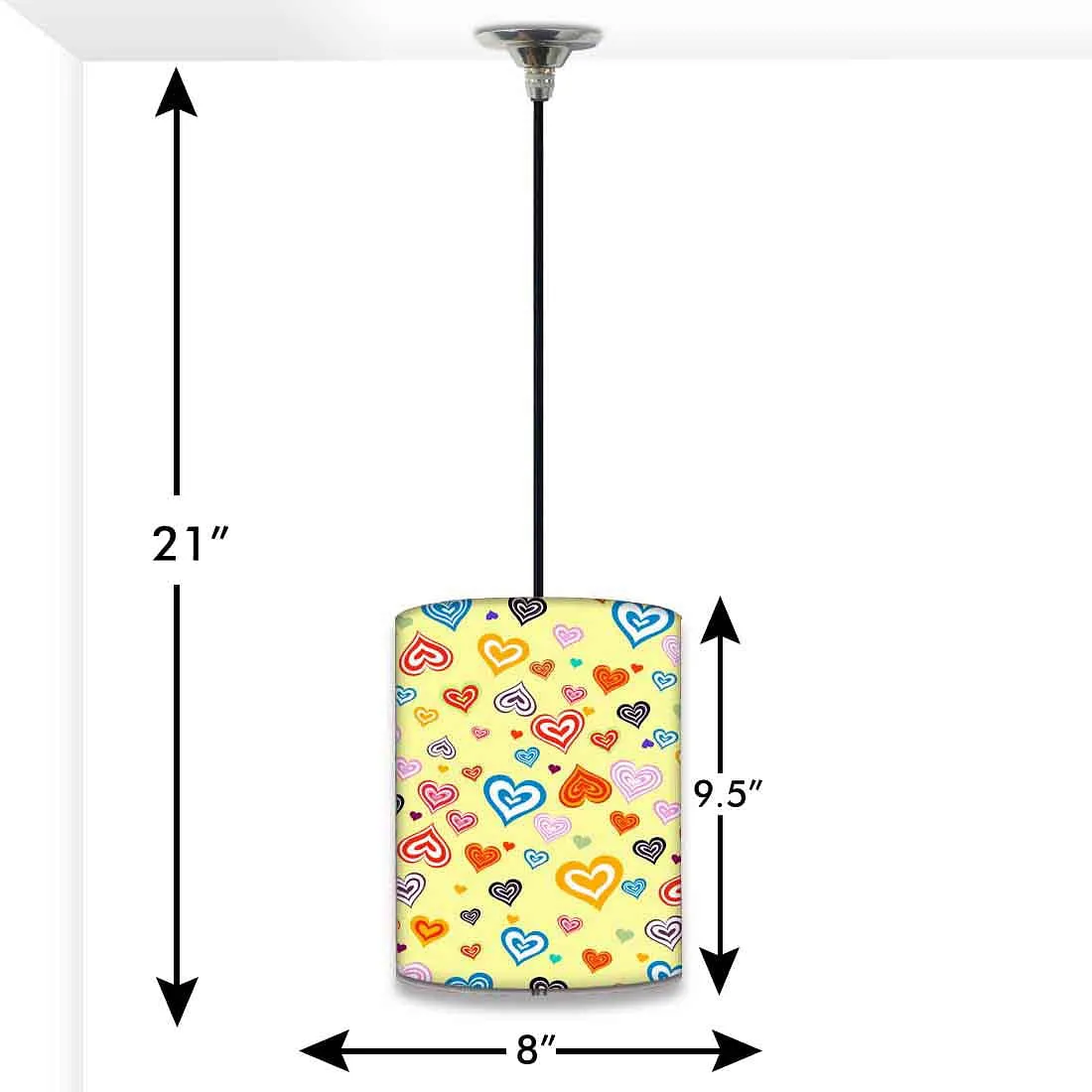 Outdoor Ceiling Pendant Lamp - Colorful Hearts