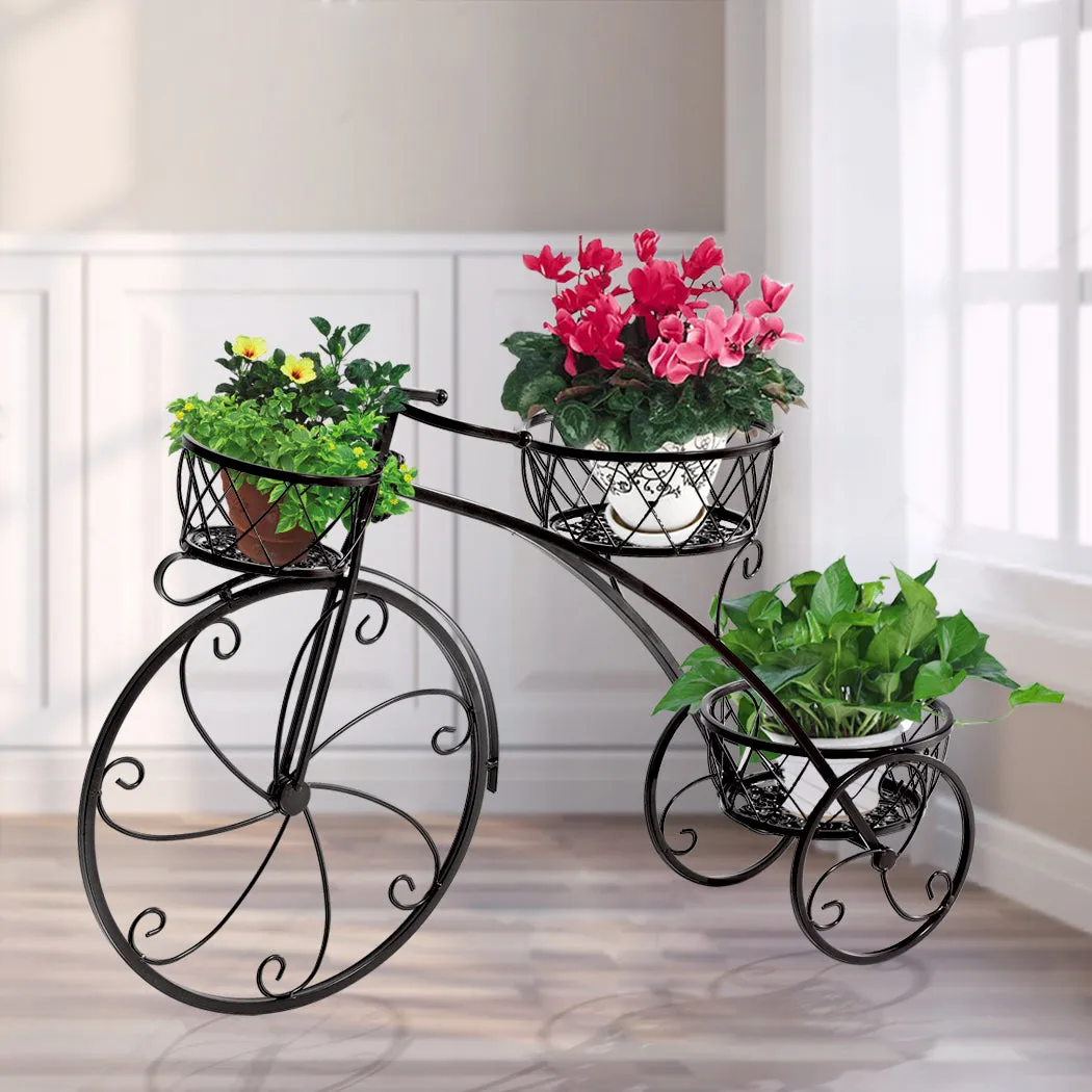 Plant Stand Outdoor Indoor - Black Metal Flower Pots Rack Corner Planter Shelf