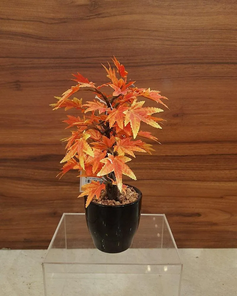 Polyester Artificial Plant with Pot For Home Decoration