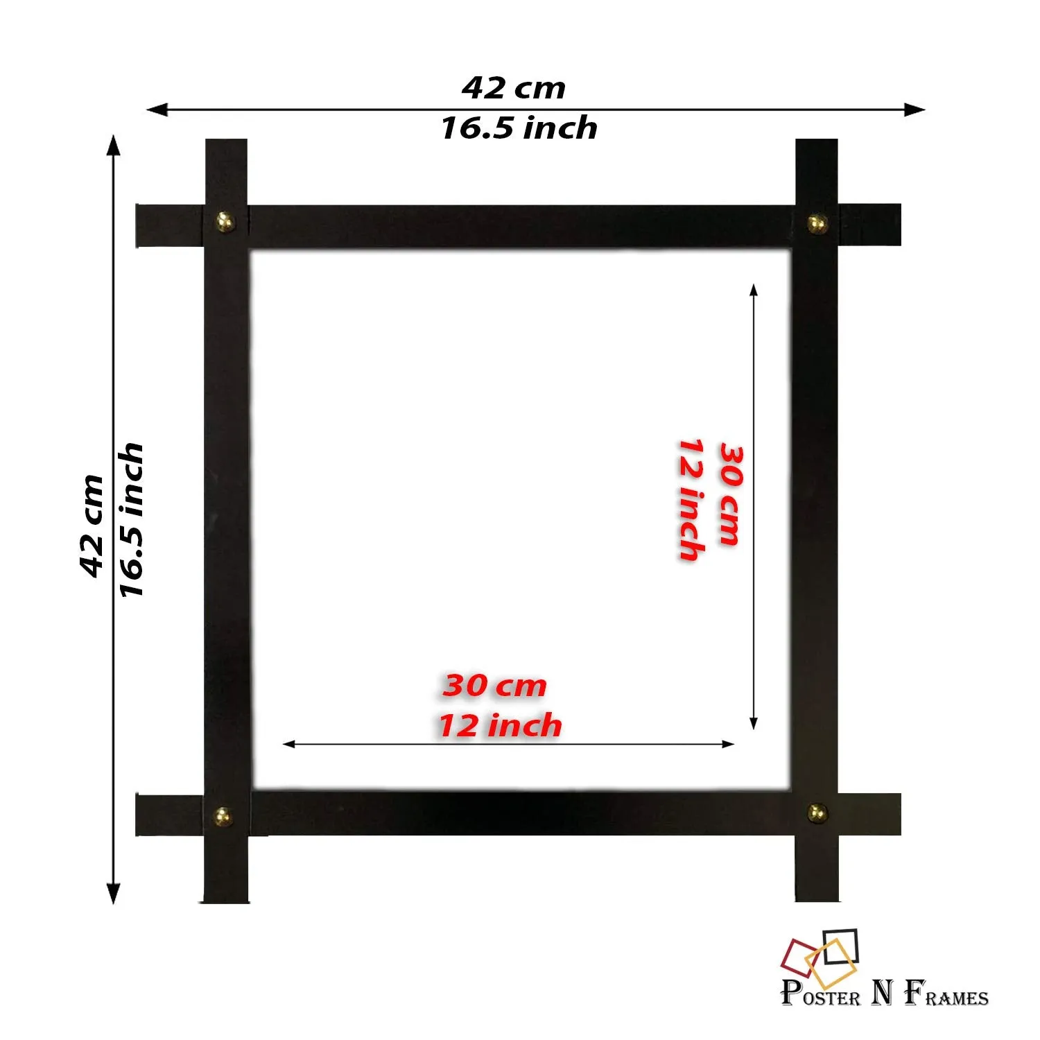 Poster N Frames Cross Wooden Frame Hand-Crafted with Photo of Radha Krishna Size (16.5x16.5inch,wood,multicolour)