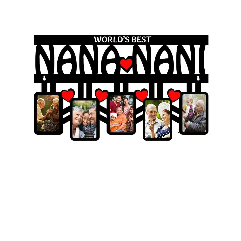 PRECIOUS GIFTS Worlds Worlds Best Nana Nani Personalised Wooden Photo Frame 15 X 9 in - Birthday Anniversary Love Gift for Nana Nani Grand parents granny