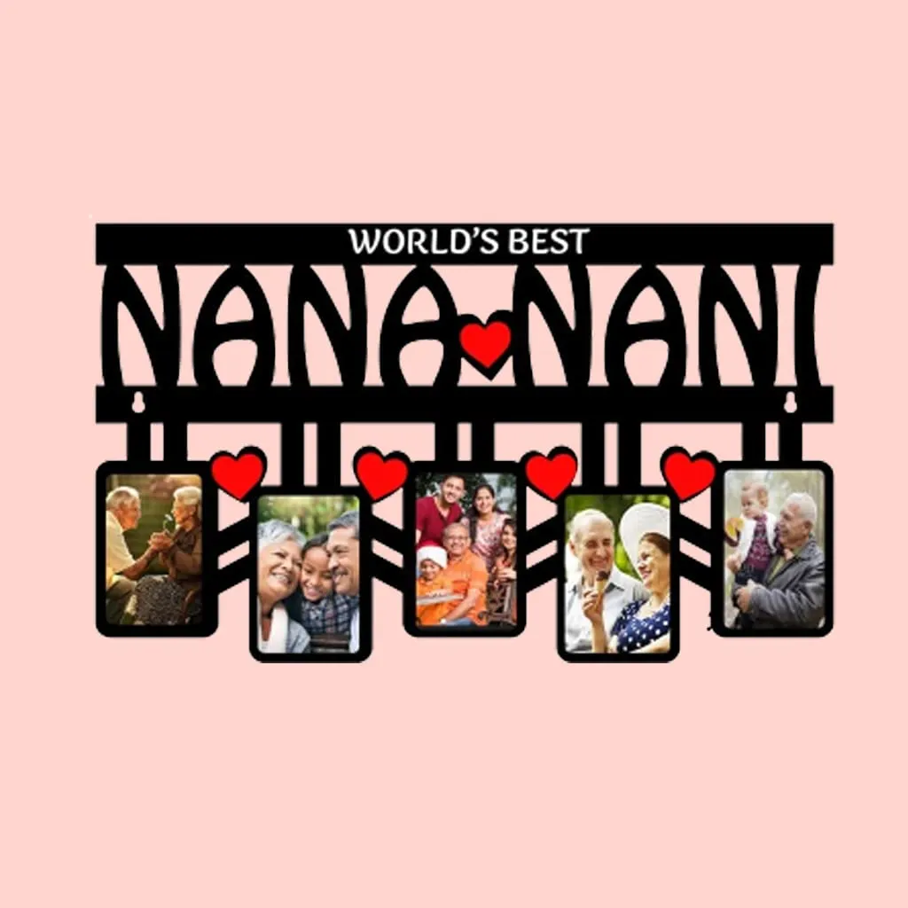 PRECIOUS GIFTS Worlds Worlds Best Nana Nani Personalised Wooden Photo Frame 15 X 9 in - Birthday Anniversary Love Gift for Nana Nani Grand parents granny