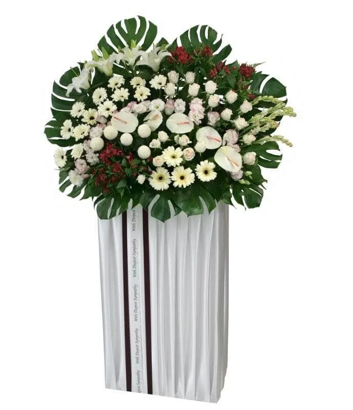 Premium Funeral Flowers: Large and Tall Arrangement | W497