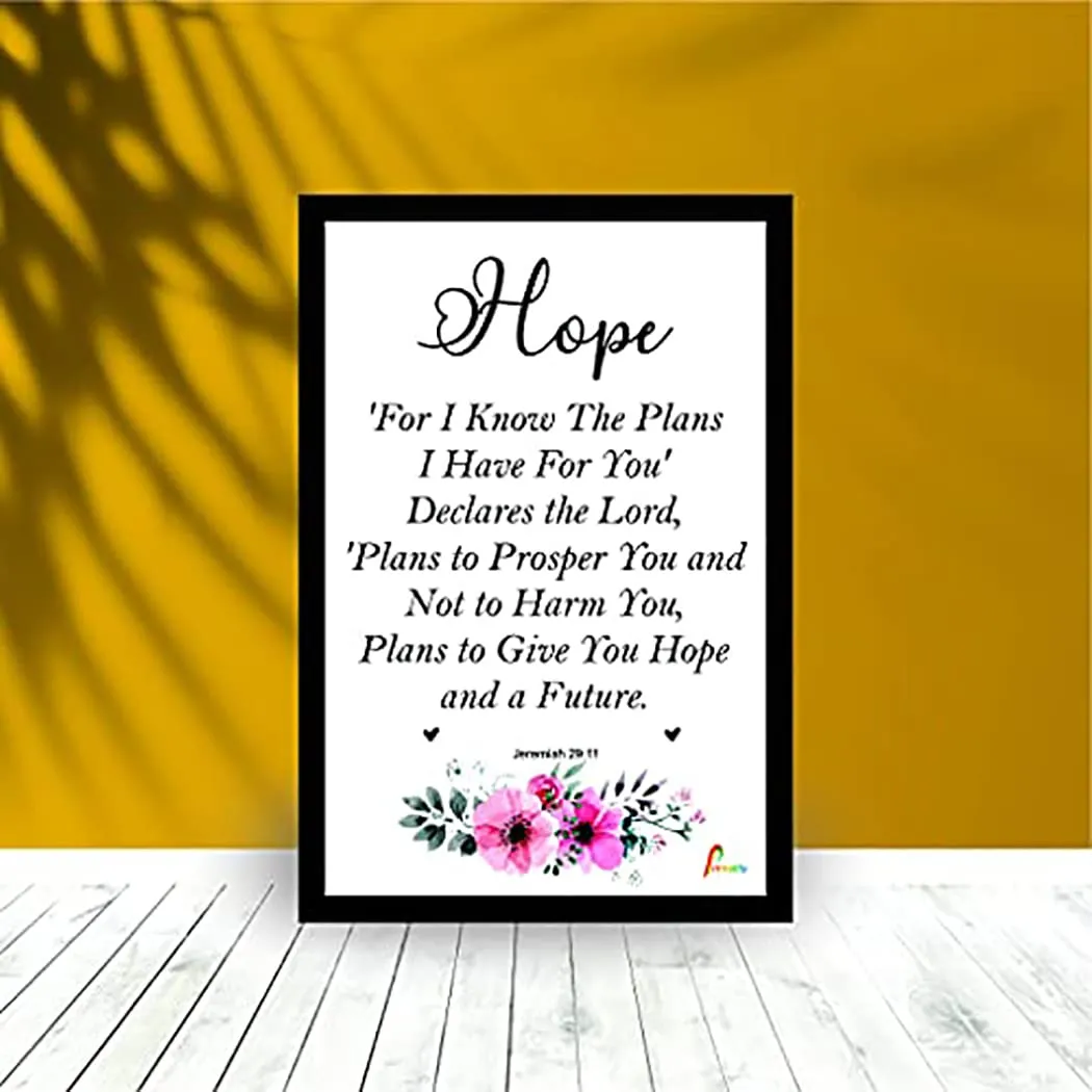 Printality Wall Photo Frame Hope Jesus Bible Verse Printed Wall Hanging Photo Frame for Home Photo Frames for wall dacoration