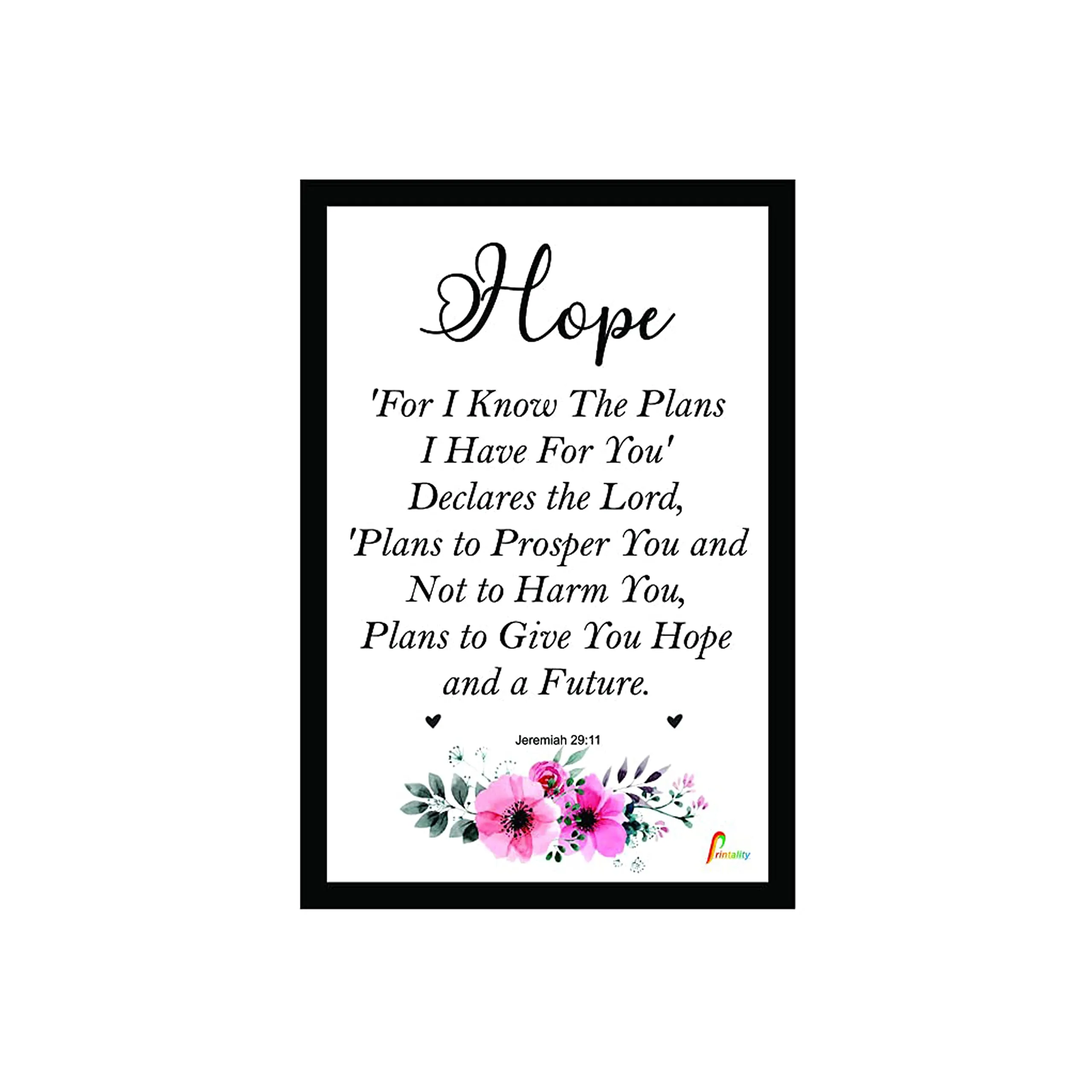 Printality Wall Photo Frame Hope Jesus Bible Verse Printed Wall Hanging Photo Frame for Home Photo Frames for wall dacoration