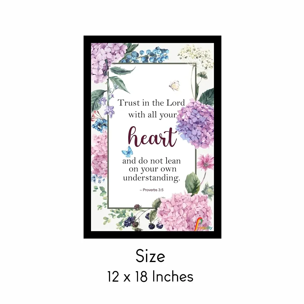 Printality Wall Photo Frame Trust in The Lord Bible Verse Printed Wall Hanging Big Size 12 x 18 inches Photo Frames for wall dacoration,Wood
