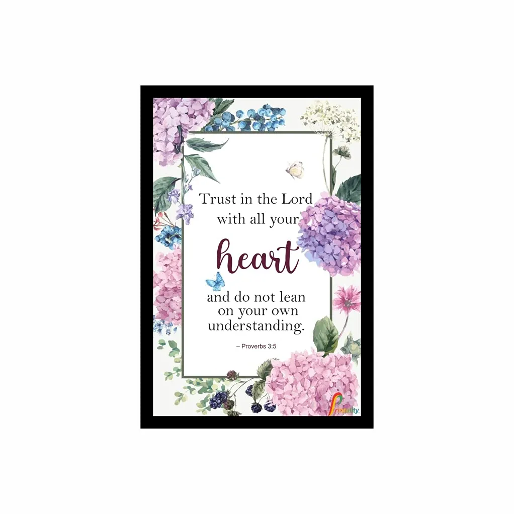 Printality Wall Photo Frame Trust in The Lord Bible Verse Printed Wall Hanging Big Size 12 x 18 inches Photo Frames for wall dacoration,Wood
