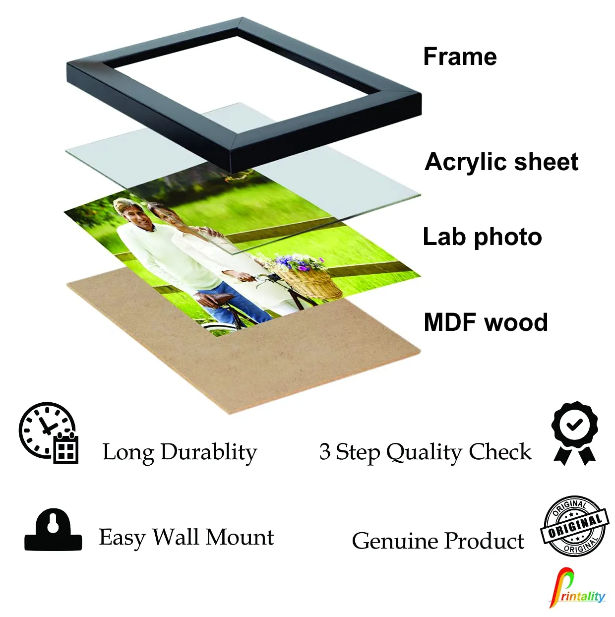 Printality Wall Photo Frame Trust in The Lord Bible Verse Printed Wall Hanging Big Size 12 x 18 inches Photo Frames for wall dacoration,Wood