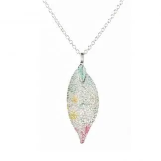 Pure Leaf Necklace - Pink & Green Pastel