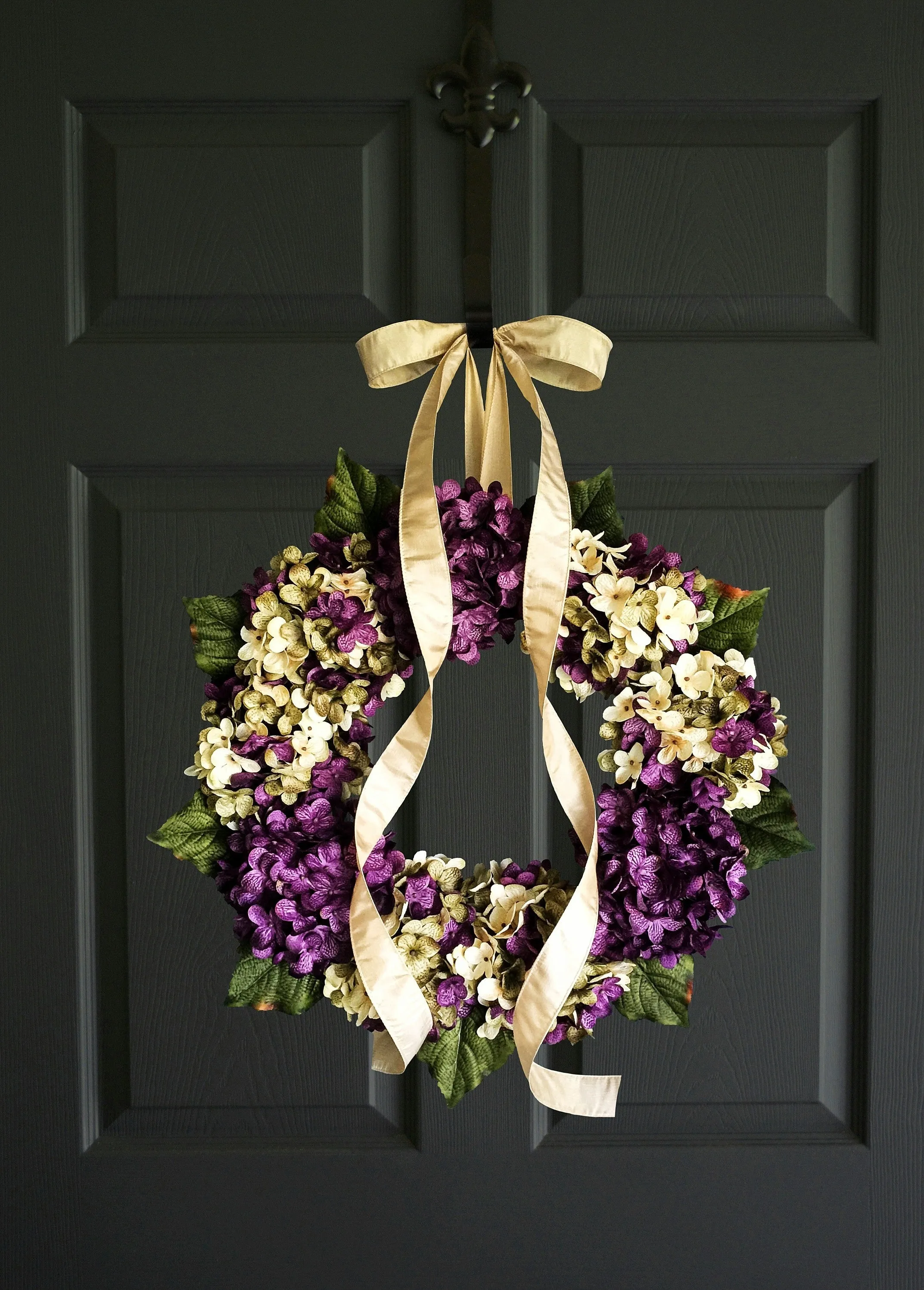 Purple Hydrangea Door Wreath