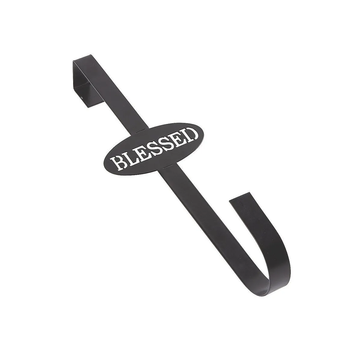 "Blessed" Metal Wreath Door Hanger, Home Decor, Black, 1 Piece