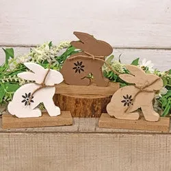 Rustic Wood Hopping Baby Bunny