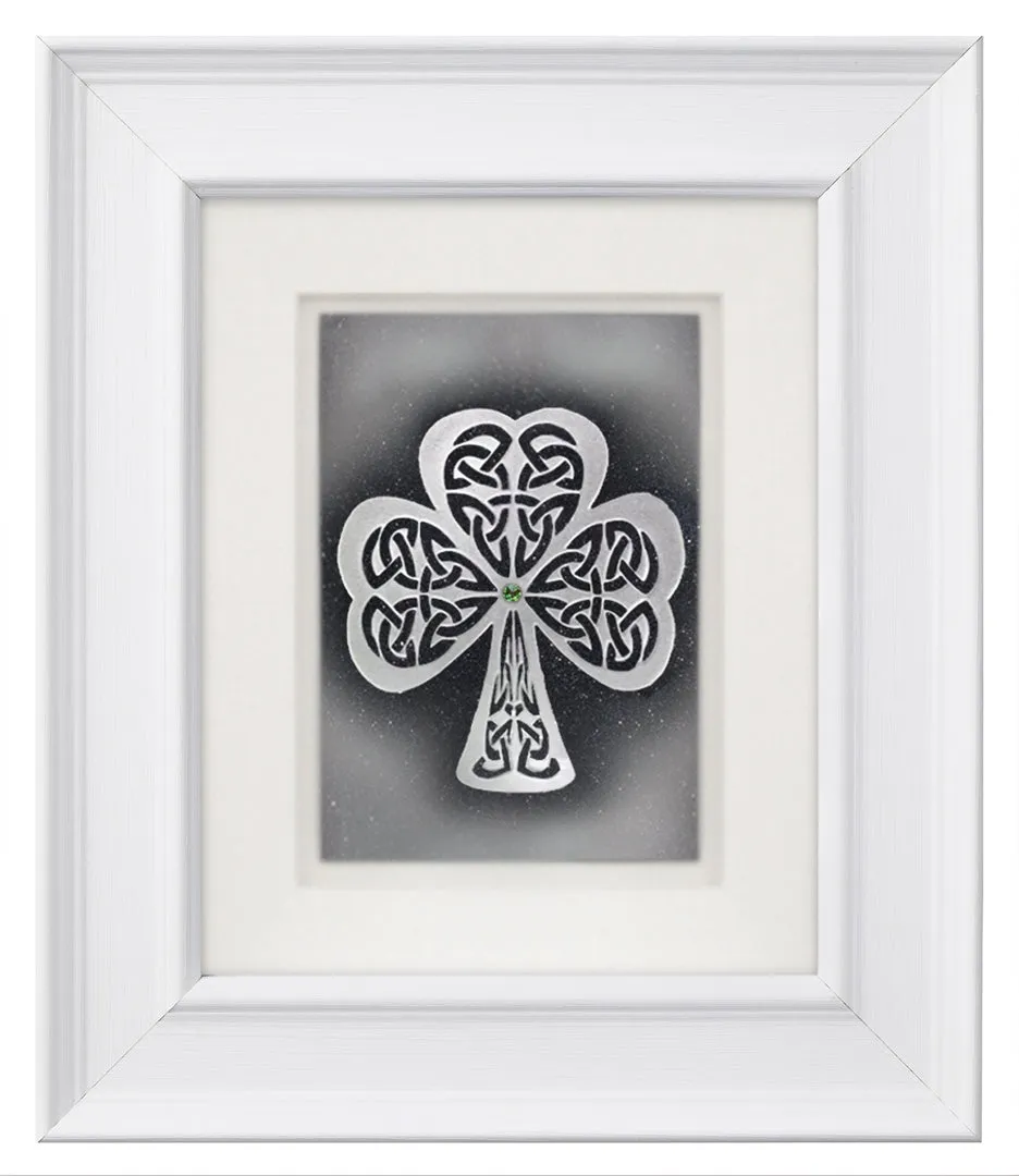 Shamrock — Framed Hand-Carved Fine Art Glass