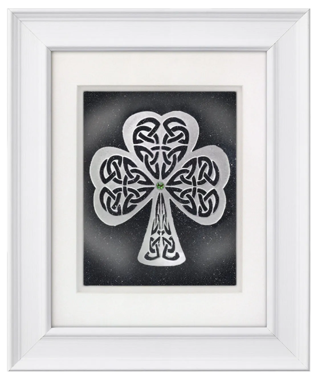 Shamrock — Framed Hand-Carved Fine Art Glass