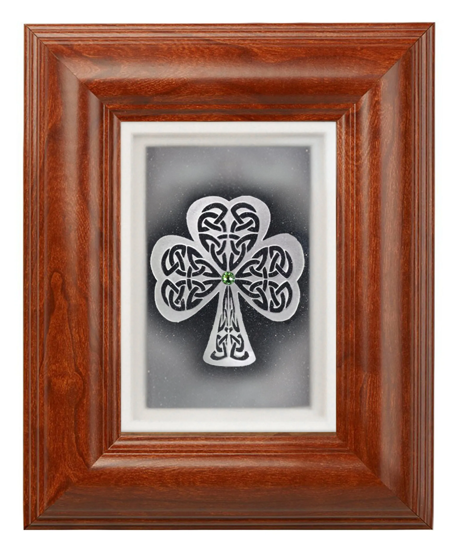 Shamrock — Framed Hand-Carved Fine Art Glass