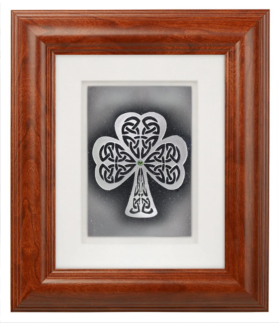 Shamrock — Framed Hand-Carved Fine Art Glass