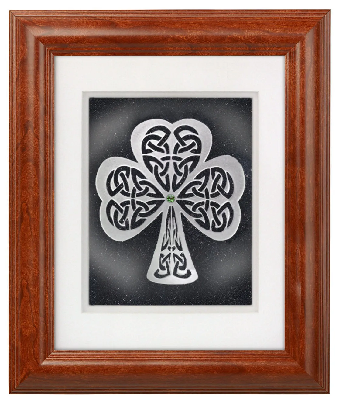 Shamrock — Framed Hand-Carved Fine Art Glass