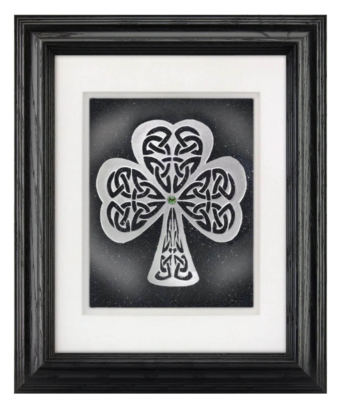 Shamrock — Framed Hand-Carved Fine Art Glass