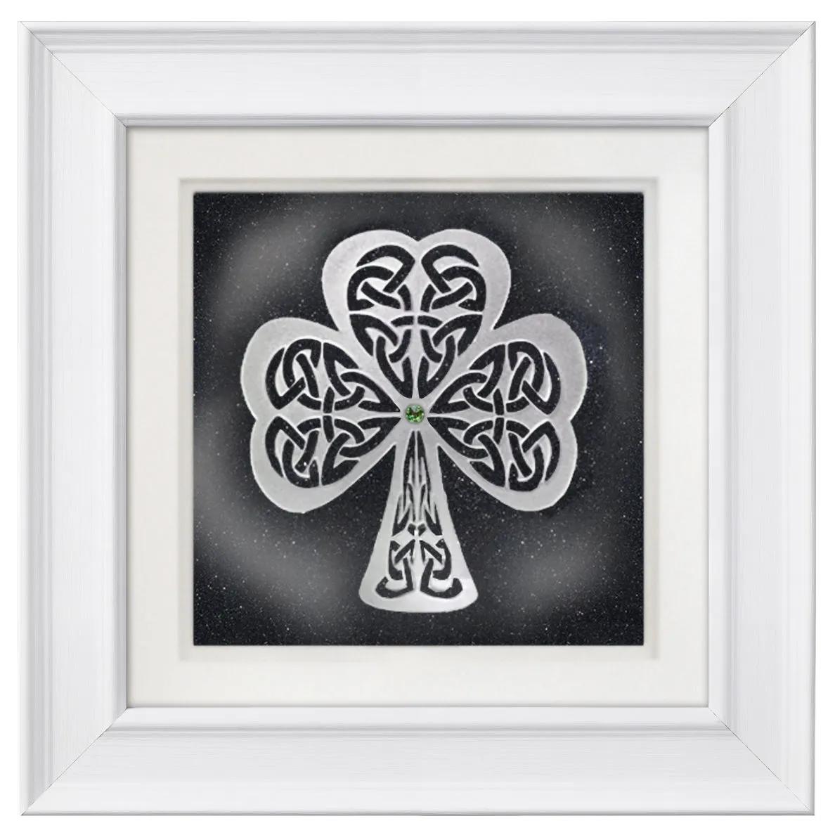 Shamrock — Framed Hand-Carved Fine Art Glass