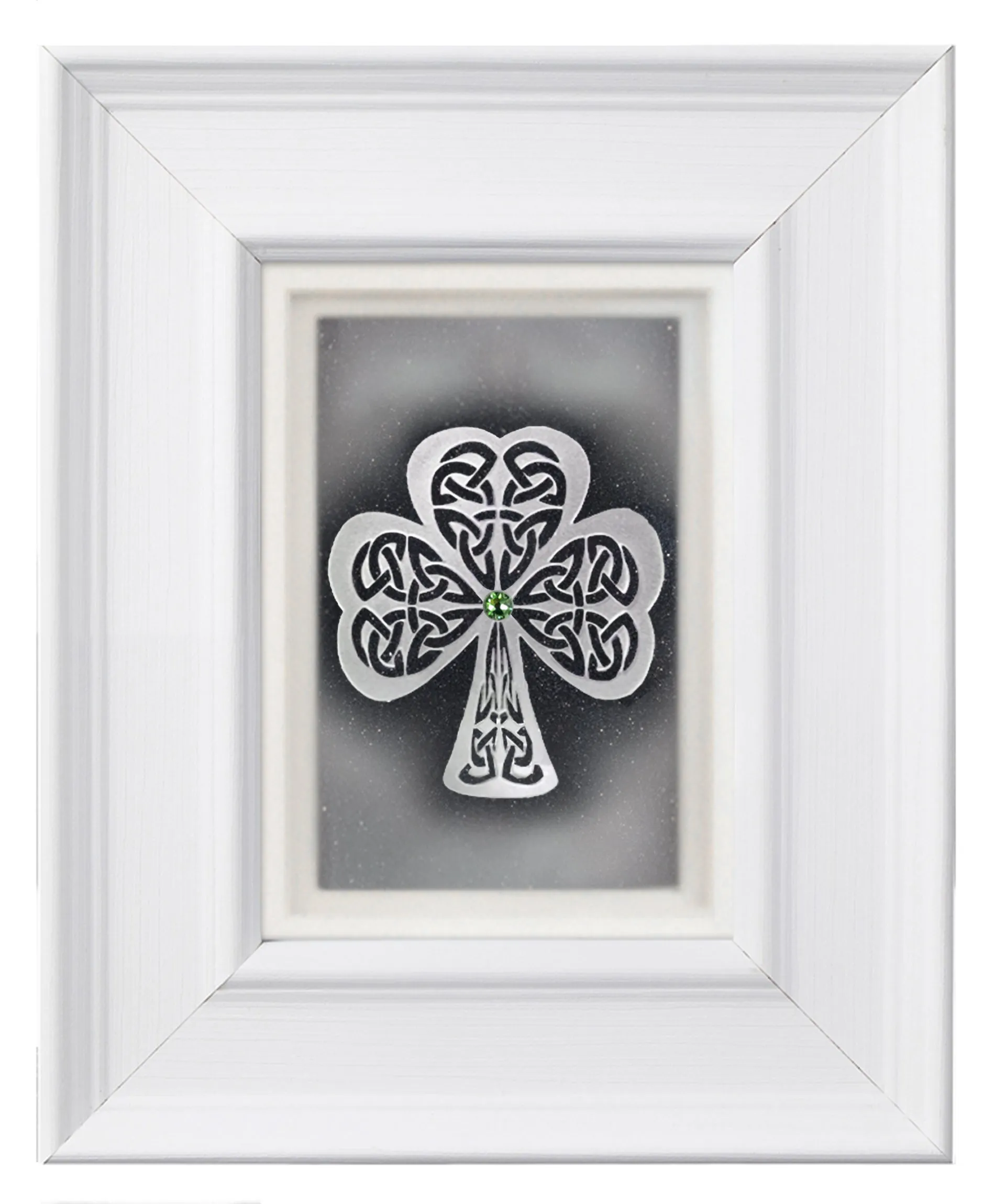 Shamrock — Framed Hand-Carved Fine Art Glass