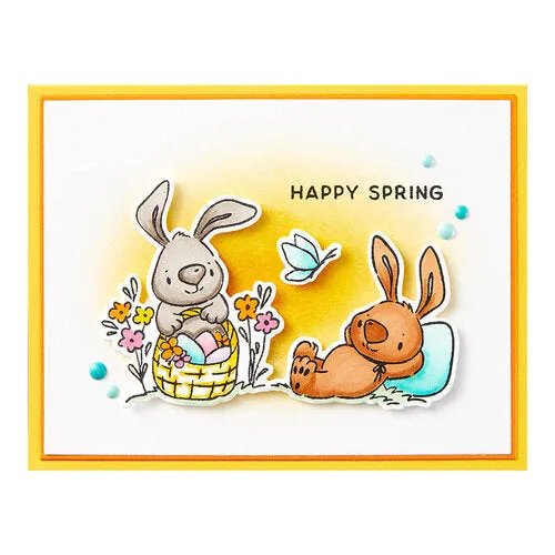 Simon Hurley create. Clear Stamps 6"X9" Easter Bunnies*