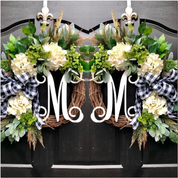 Spring Wreaths | Buffalo Check Hydrangea Wreaths