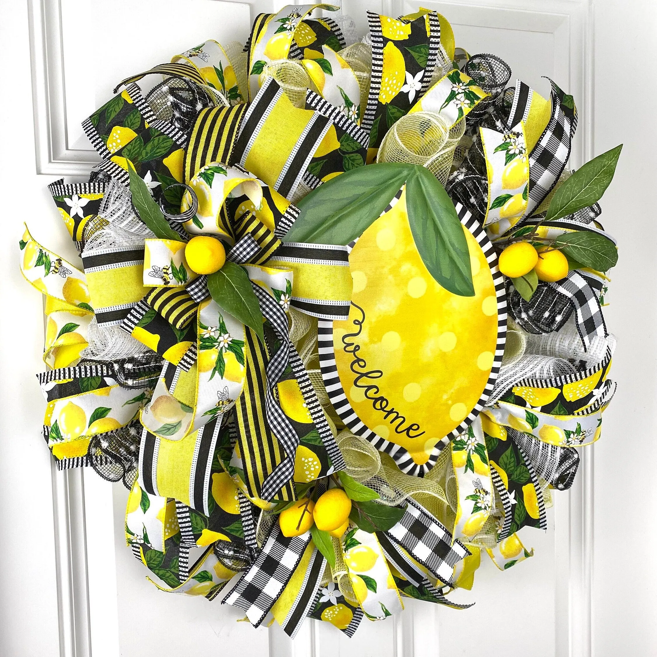 Summer Wreath, Everyday Lemon Wreath, Hello Sunshine, Wreath for Front Door, Farmhouse Wreath, Everyday Wreath