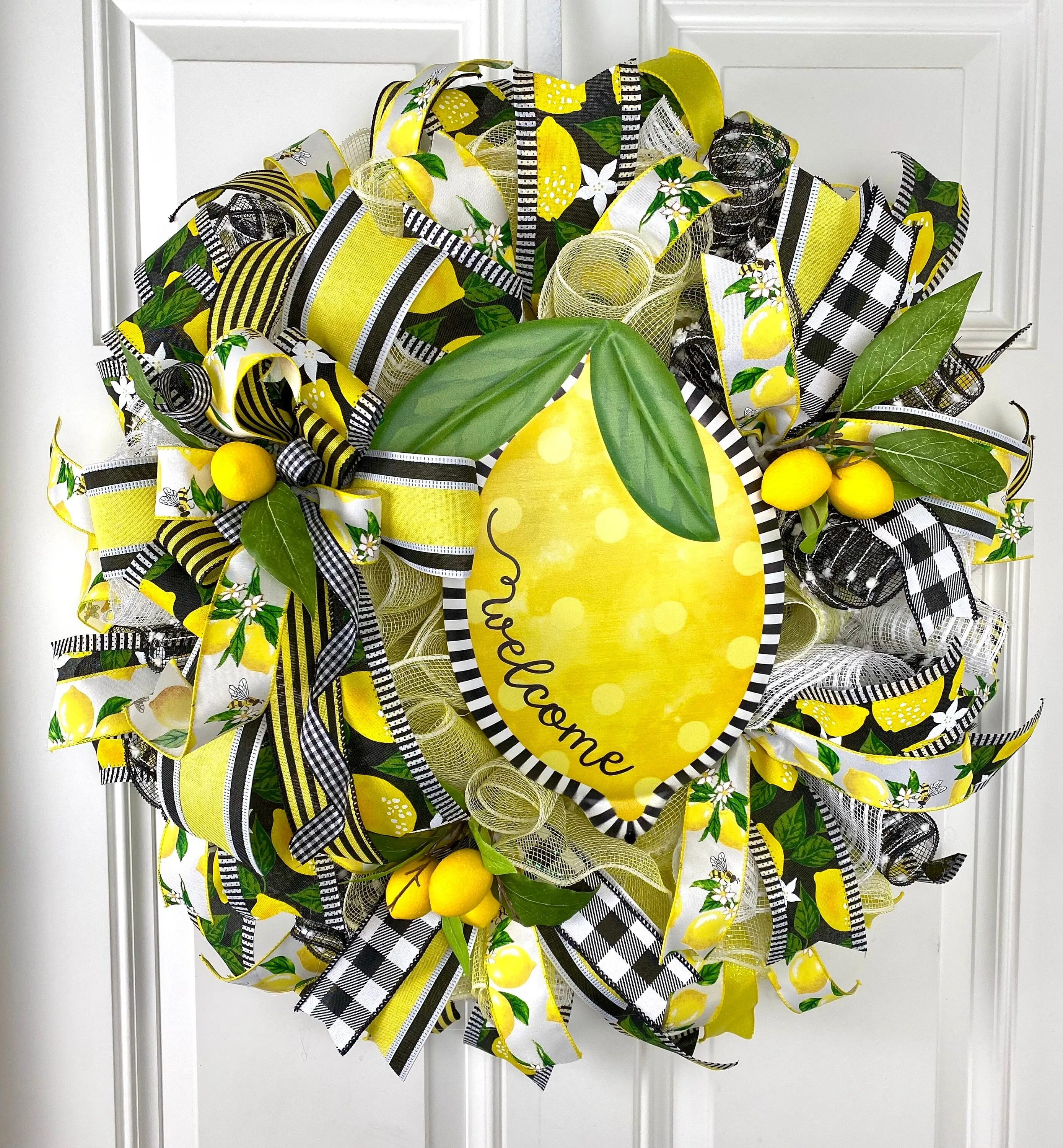 Summer Wreath, Everyday Lemon Wreath, Hello Sunshine, Wreath for Front Door, Farmhouse Wreath, Everyday Wreath