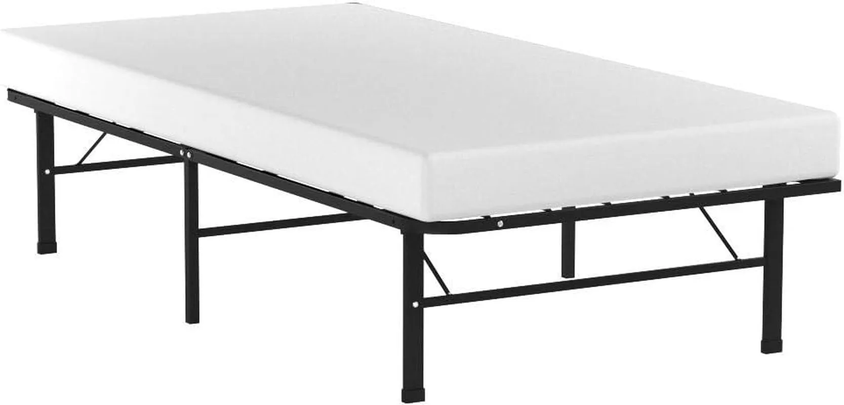 Twin Bed Frame Metal Platform Bed Frame Twin Size 14 Inch Mattress Foundation Box Spring Replacement Heavy Duty Steel Slat Easy Assembly Noise-Free,Black
